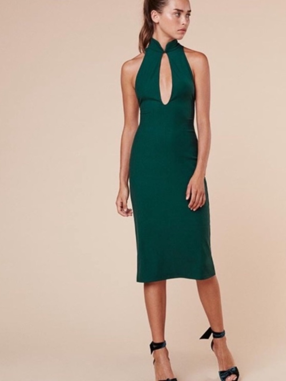 Reformation Jute Midi Dress Emerald Green Size Small